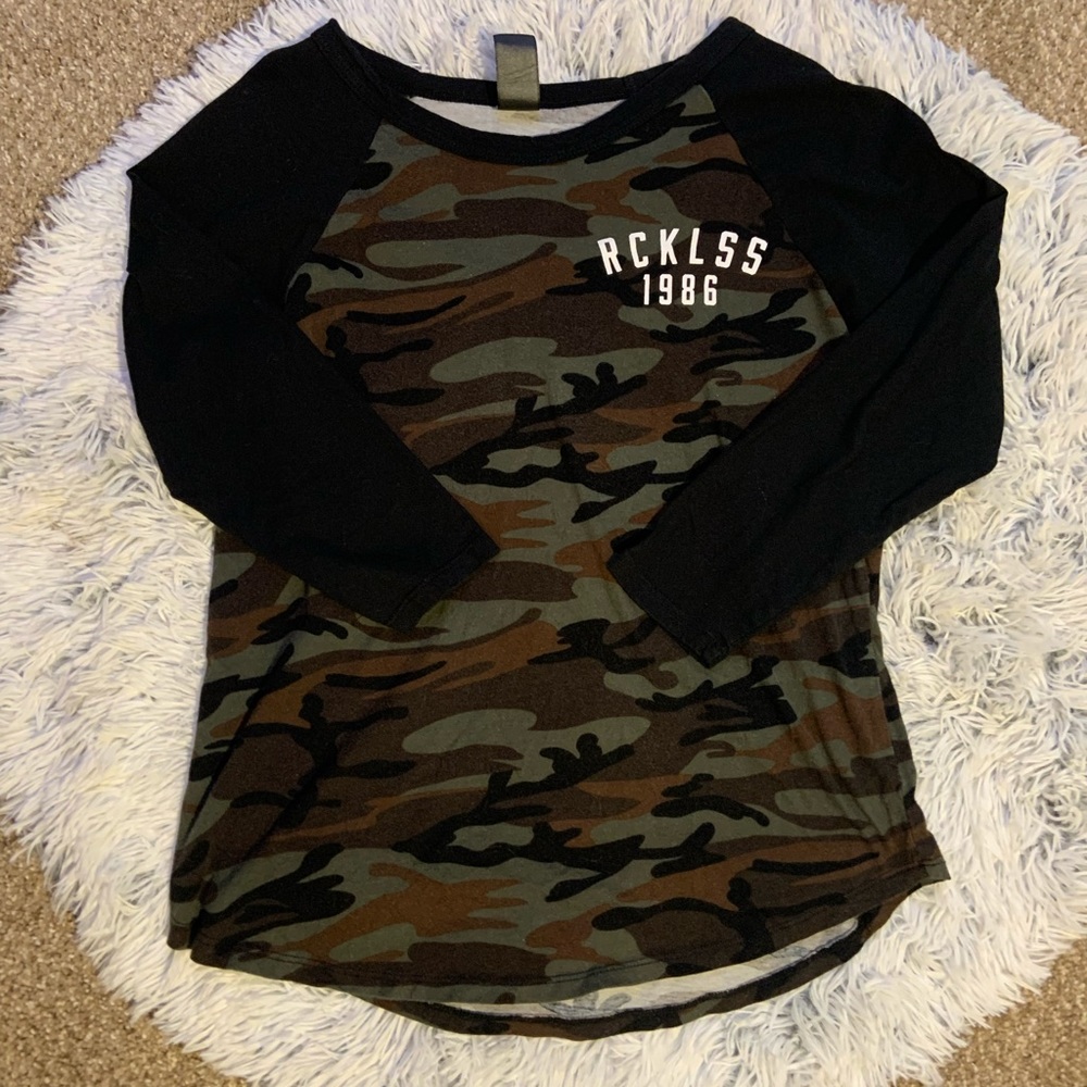 Young & Reckless camo top